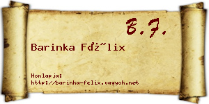 Barinka Félix névjegykártya